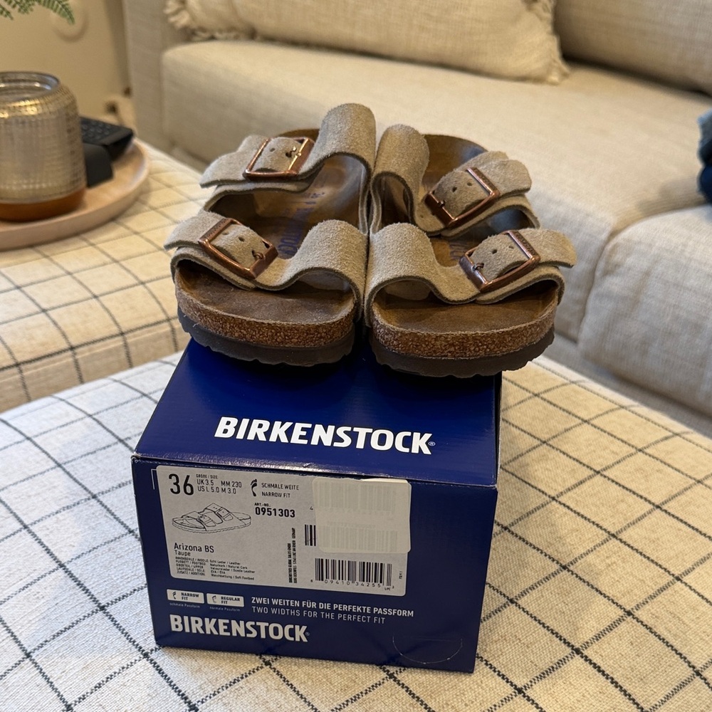 Birkenstock Arizona in Taupe, size 36 narrow fit, worn a handful of times
